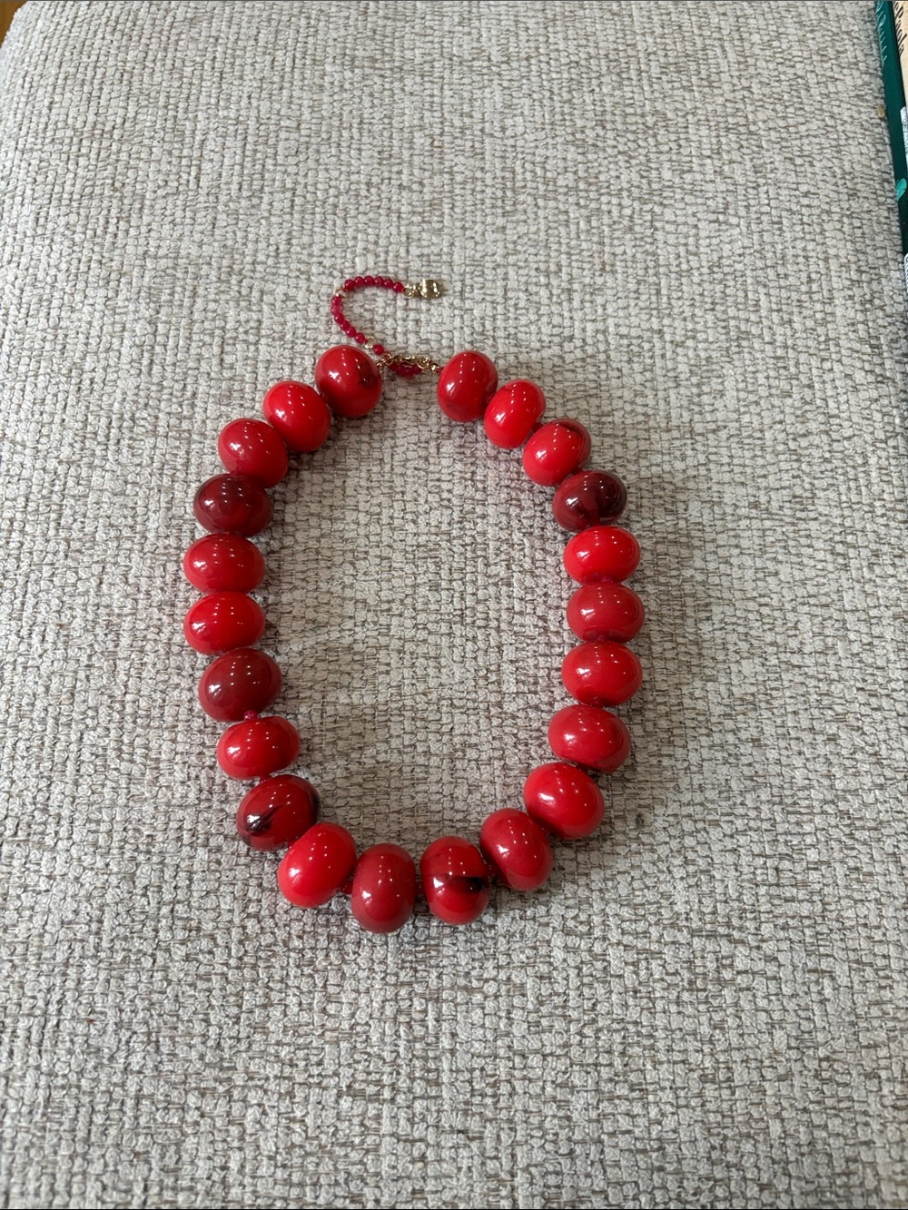 BaubleBar Glossy Red Beaded Statement Necklace